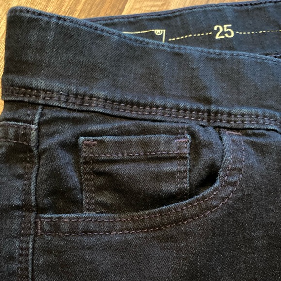 Levi’s Skinny Stretch Waist No Zip Cotton Black Blue Jeans Women Size 25 - Picture 6 of 15